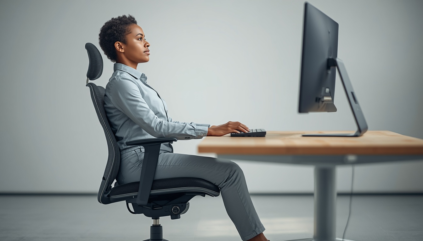 Eliminatevita ergonomic desk posture demonstration